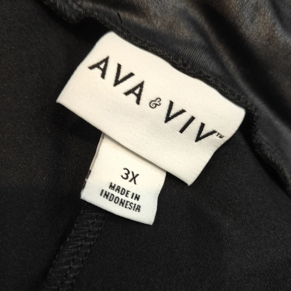 🤍❗NWT Ava & Viv Faux Leather Marble Leggings Size 3X 24W/26W - Picture 5 of 7